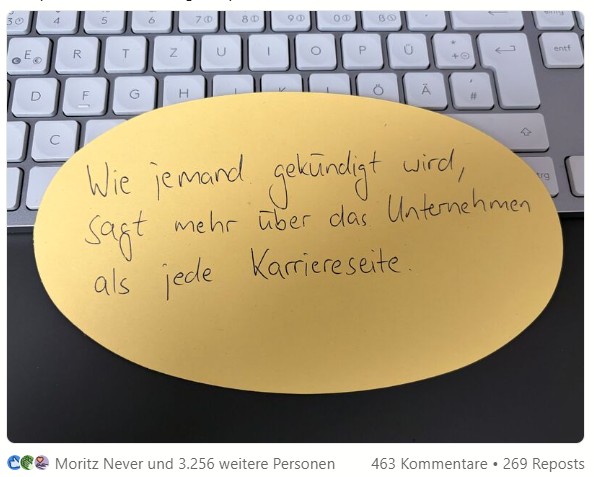 Wie jemand gekündigt wird, sagt mehr über das Unternehmen als jede Karriereseite.